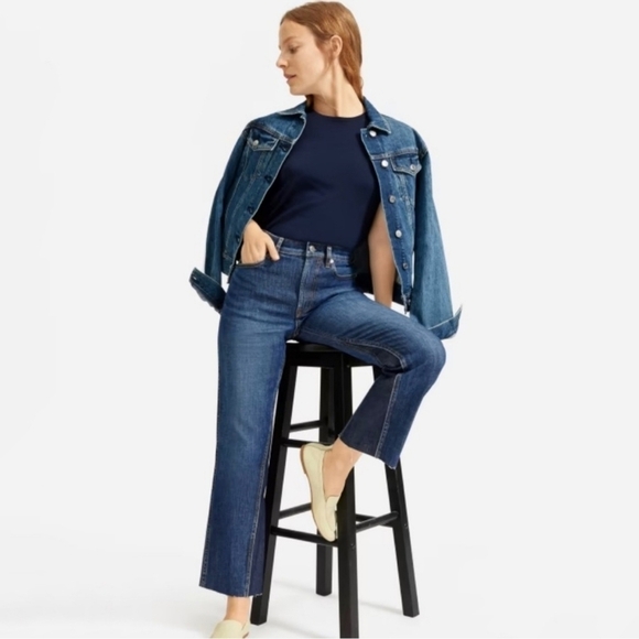 Everlane The Cheeky Bootcut Two-tone Raw Hem Jeans Size 30 - Picture 2 of 14